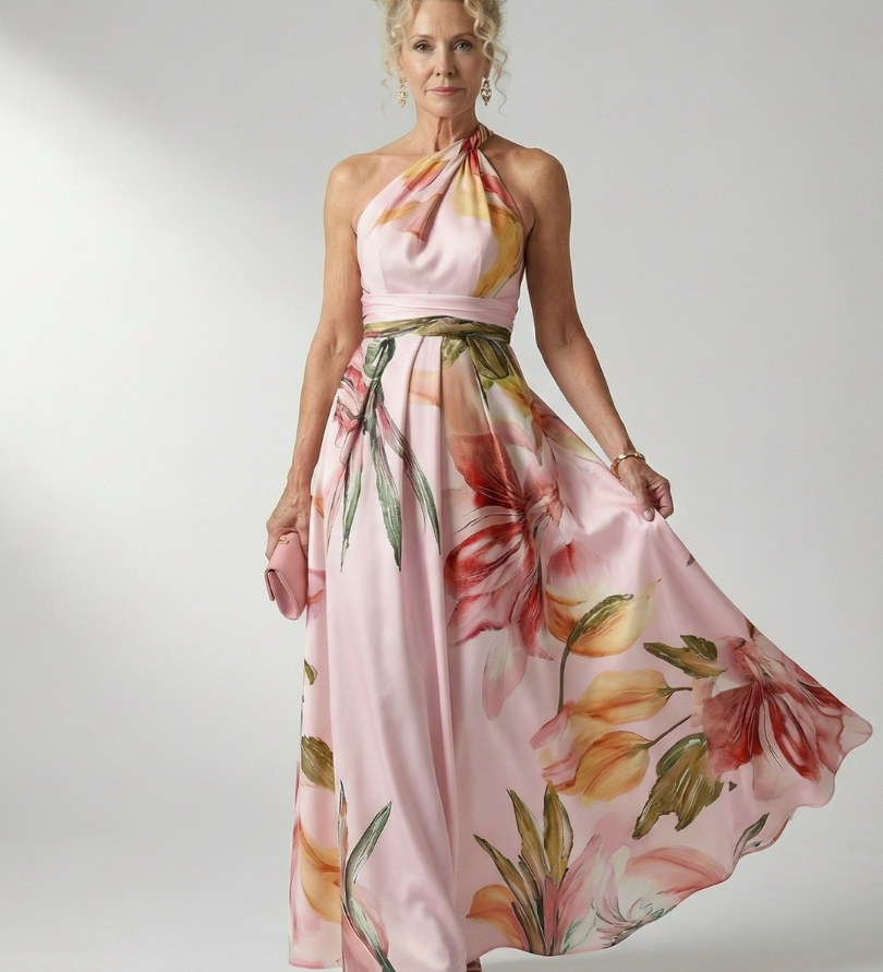 Hannah | Leichtes florales ärmelloses Sommer-Maxi-Kleid