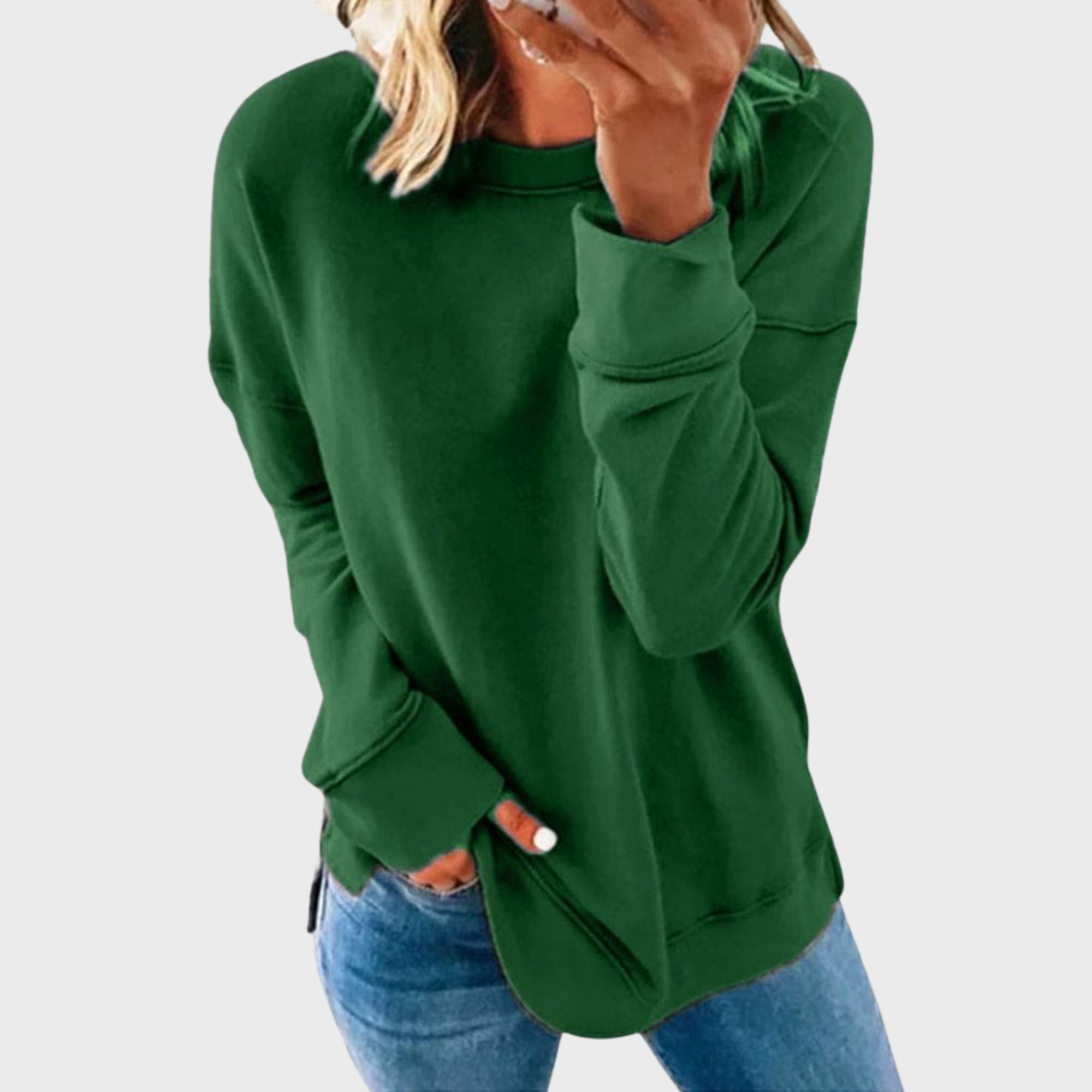 Elizabeta | Leichter Stil mit einem einfarbigen Pullover