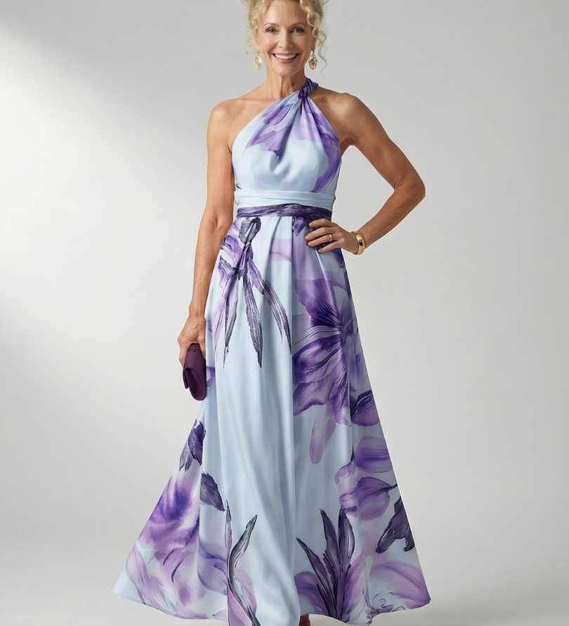 Hannah | Leichtes florales ärmelloses Sommer-Maxi-Kleid