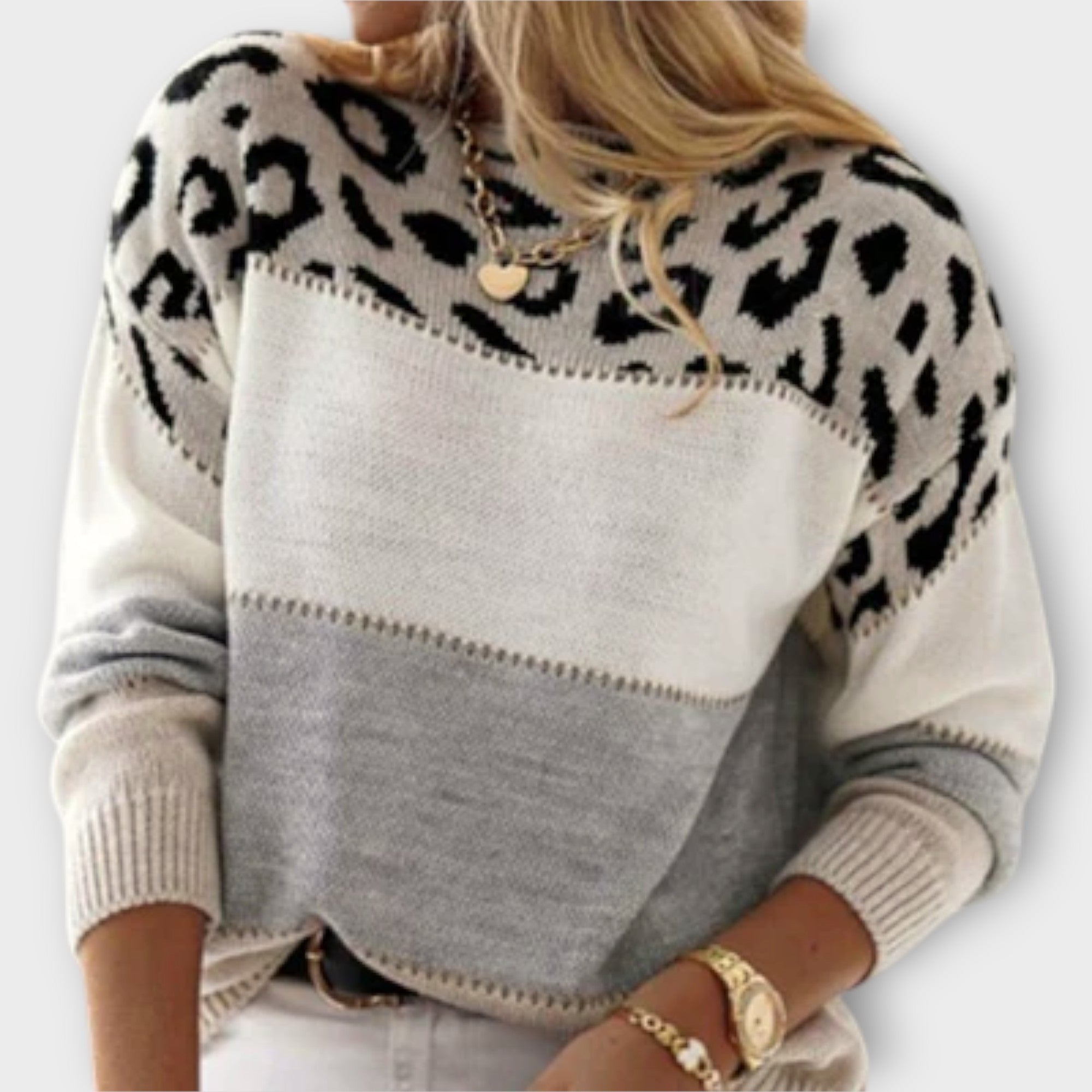 Veronika | Eleganter gemusterter Strickpullover