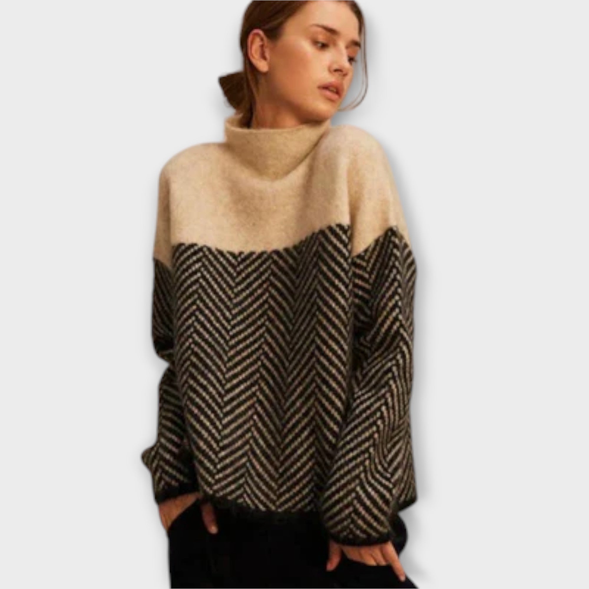 Petra | Eleganter Rollkragenpullover für Damen mit gemustertem Design