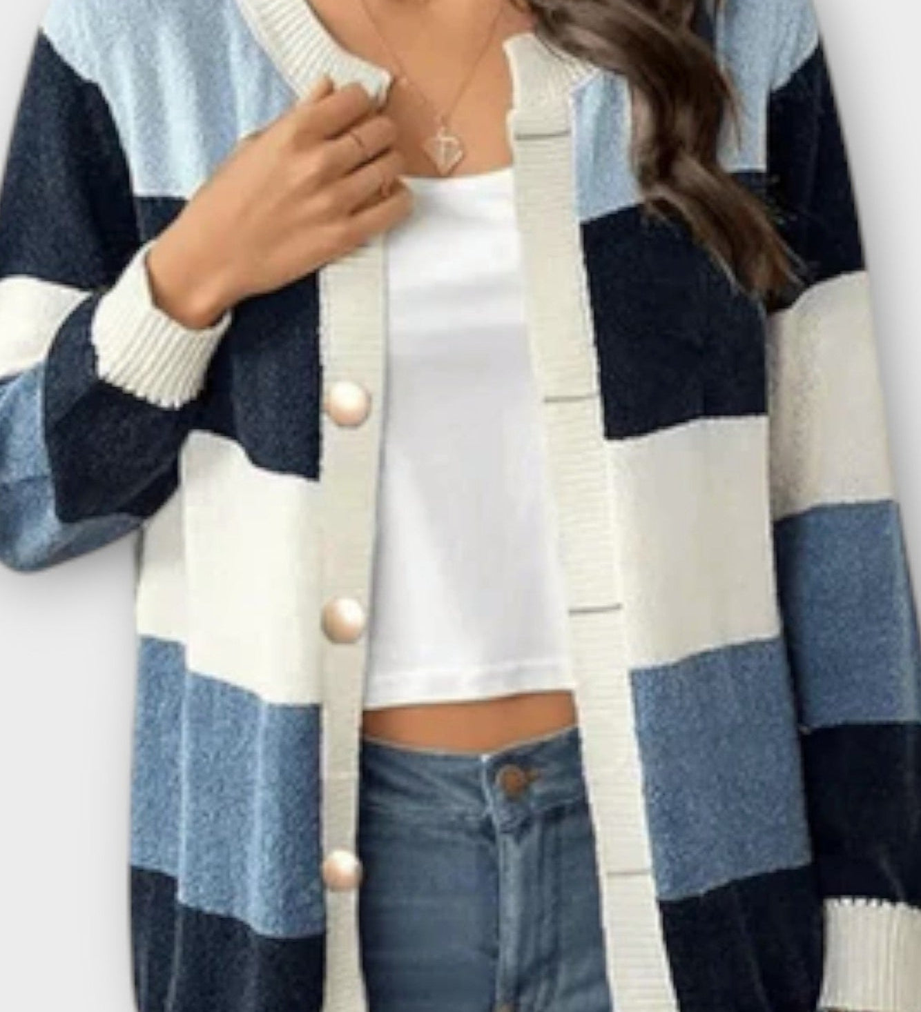 Lenka | Eleganter gestreifter Cardigan