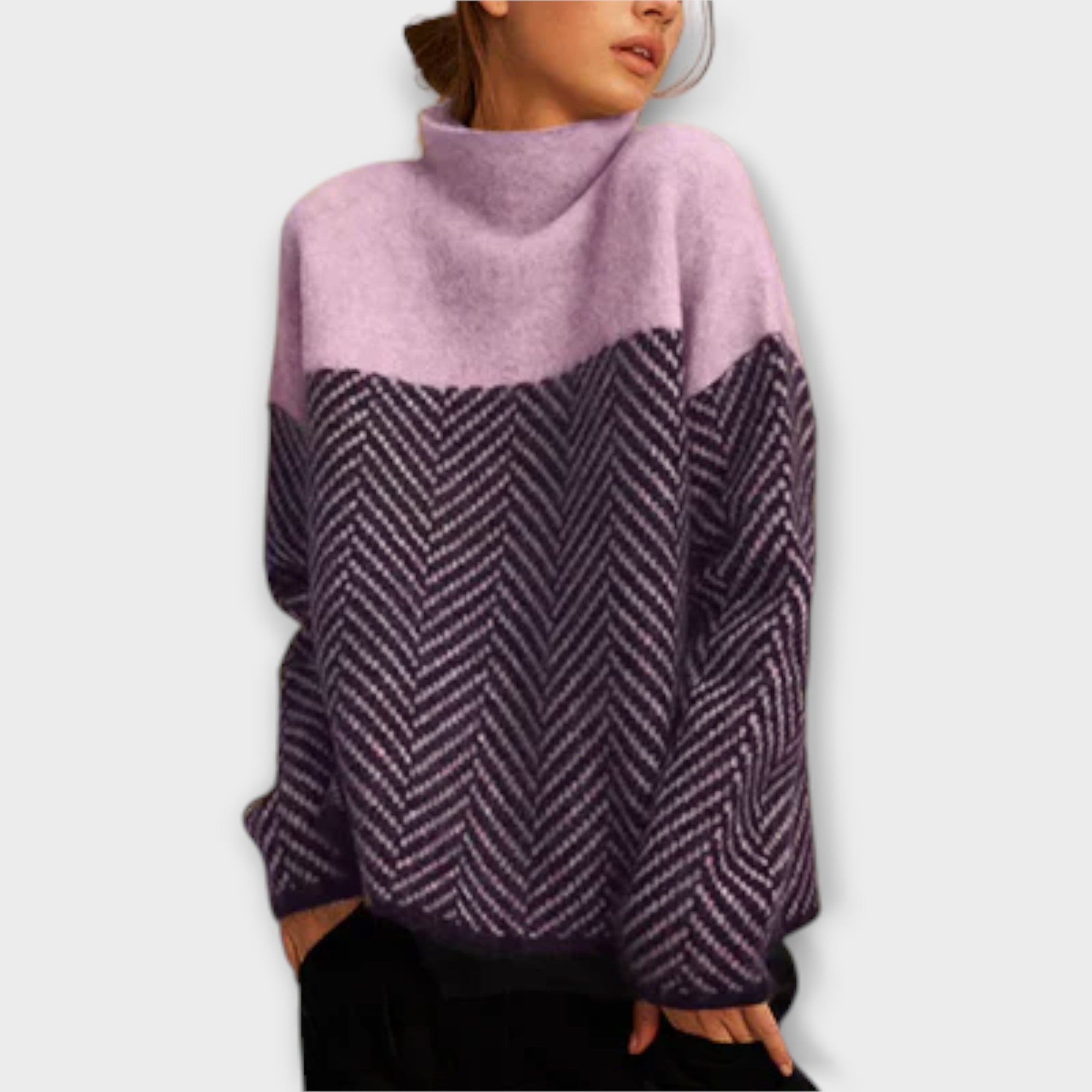 Petra | Eleganter Rollkragenpullover für Damen mit gemustertem Design